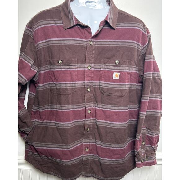 Carhartt Rugged Flex Relaxed Fit Warm Flannel Fleece Lined Shirt Jacket Men's XL - Picture 1 of 10